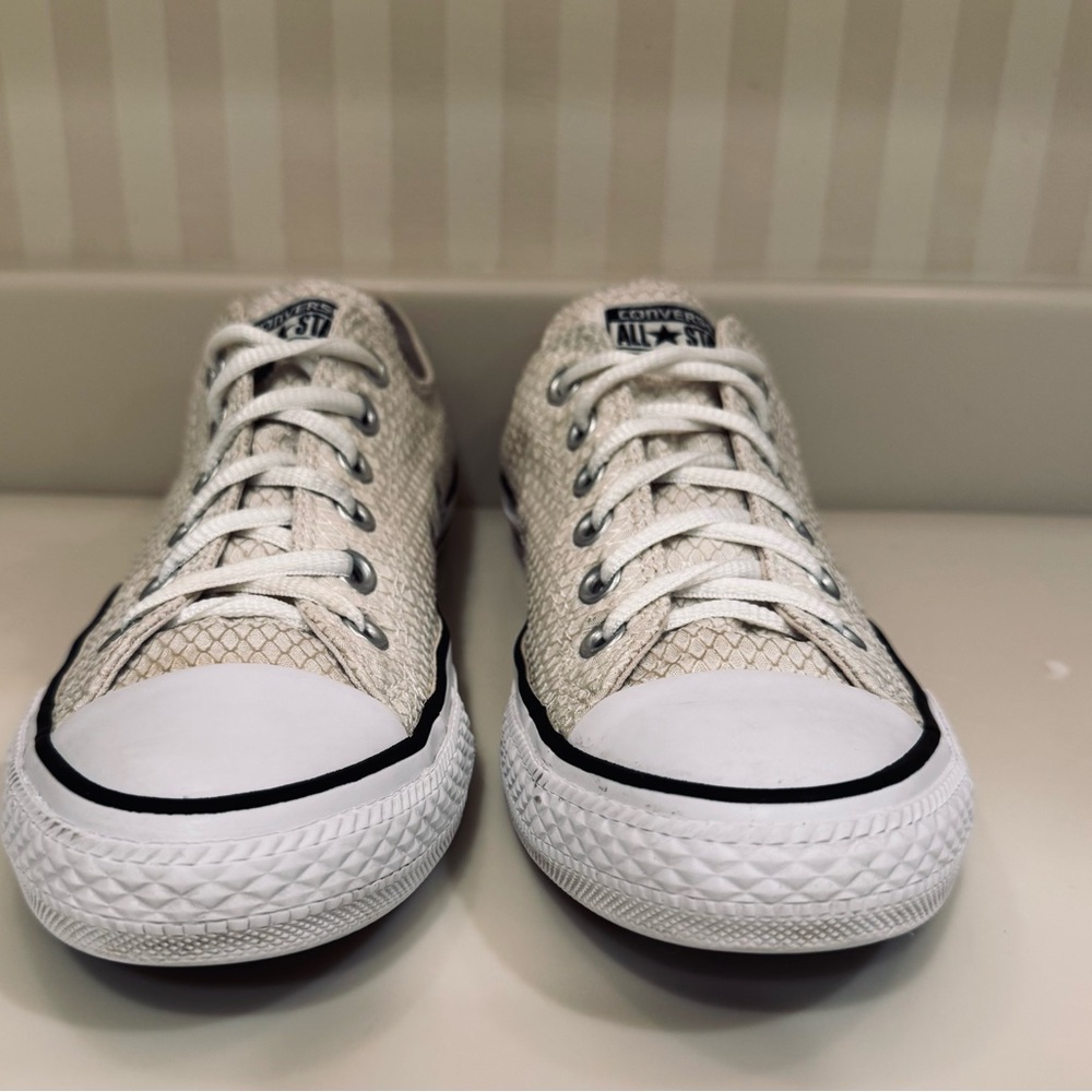 Converse Cream Waffle Print Textile Sneakers - Picture 7 of 16